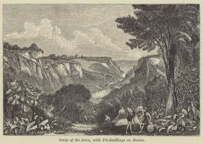 Schlucht des Avon mit Grubenwohnungen auf den Hügeln von English School
