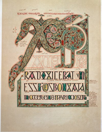 Evangelium nach Matthäus, Seite des zweiten Incipit von English School