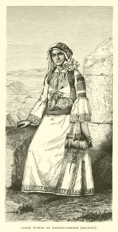 Griechische Frau aus Hagios-Vasilios, Arkadien von English School
