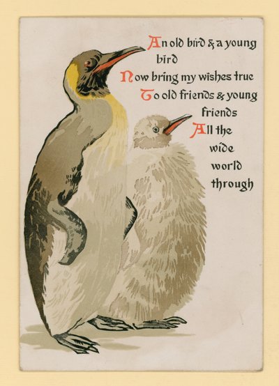 Grußkarte mit Pinguinen von English School