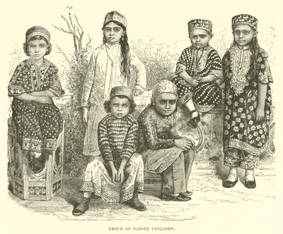 Gruppe von Parsee-Kindern von English School