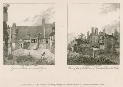 Wachraum, Scotland Yard; Teil des alten Palastes von Whitehall vom Wasser von English School