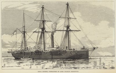 HMS Condor, kommandiert von Lord Charles Beresford (Stich) von English School