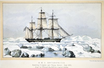 HMS Enterprise betritt den Dolphin und Union Strait, September 1852 von English School