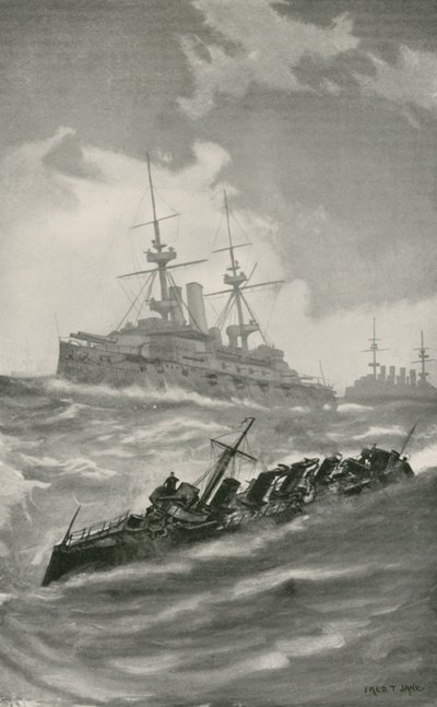 H.M.S. Mars, Terrible und Dragon kreuzen im Ärmelkanal von English School