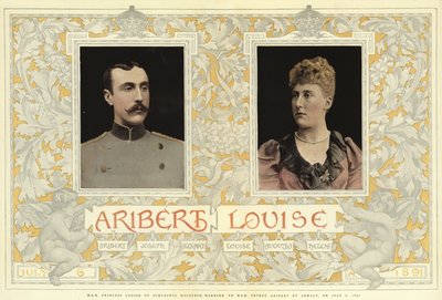 Prinzessin Louise von Schleswig-Holstein, verheiratet mit Prinz Aribert von Anhalt, am 6. Juli 1891 von English School