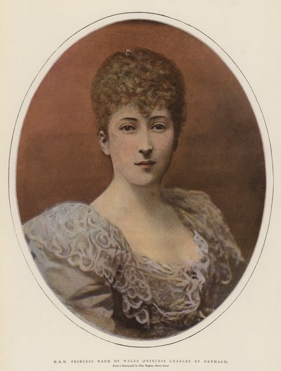 Ihre Königliche Hoheit Prinzessin Maud von Wales, Prinzessin Charles von Dänemark (Farblithografie) von English School