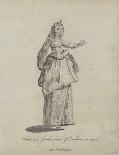 Kleidung einer Dame von Brabant, 1640 von English School