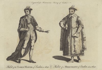 Kleidung des Lord Mayor von London und die Kleidung eines Kaufmanns von London, 1640 von English School