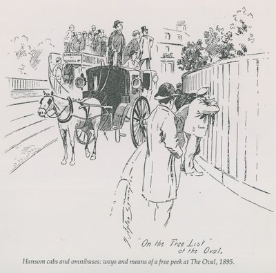 Hansom-Kutschen und Omnibusse - Wege und Mittel für einen freien Blick auf The Oval, 1895 von English School