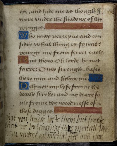 Inschrift, geschrieben am Rand, von Lady Jane Grey an ihren Vater, den Herzog von Suffolk, aus Lady Jane Greys Gebetbuch von English School