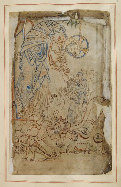 Höllenfahrt, aus dem "Tiberius Psalter", Cotton MS Tiberius C VI, f.14, ca. 1050 von English School