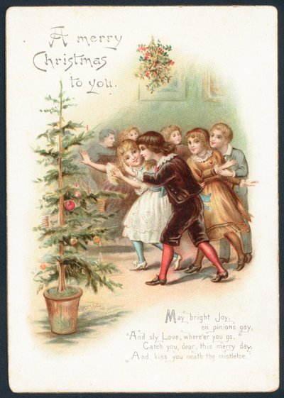 Spaß unter dem Mistelzweig, Weihnachtskarte von English School