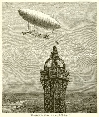 Er steuerte seinen Ballon um den Eiffelturm von English School