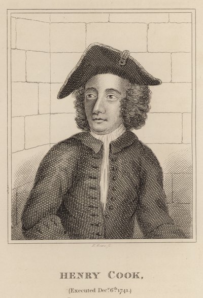 Henry Cook, hingerichtet am 6. Dezember 1741 von English School