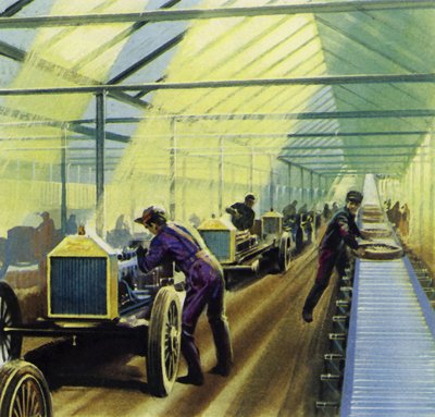 Henry Fords Idee für Fließbandarbeit revolutionierte die Fertigung von English School