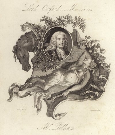 Henry Pelham, britischer Whig-Politiker und Premierminister (Stich) von English School