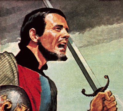 Heinrich V. bei der Belagerung von Harfleur in Frankreich von English School