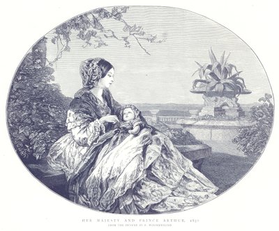 Ihre Majestät und Prinz Arthur, 1850 von English School