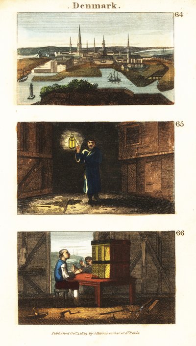 Historische Ansichten von Dänemark von English School