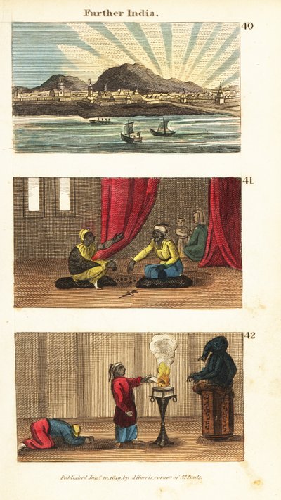 Historische Ansichten von Hinterindien (Südostasien) von English School