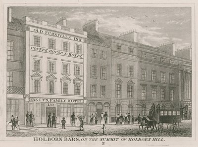 Holborn Bars, auf dem Gipfel des Holborn Hill von English School