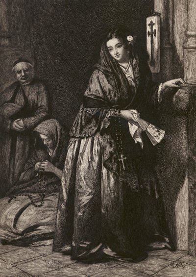 Heiliges Wasser, geätzt von G W Rhead, nach J Phillips von English School