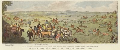 Pferde beim Training auf Warren Hill von English School