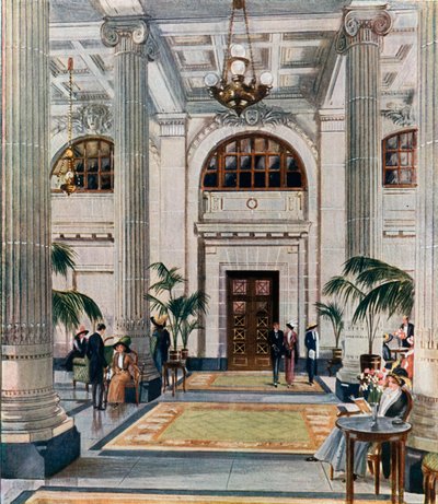 Hypostylhalle des New Midland Adelphi Hotels, Liverpool von English School