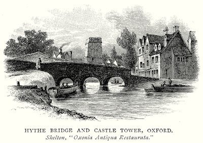 Hythe-Brücke und Schlossturm, Oxford von English School