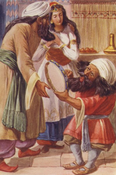 Illustration für Ali Baba und die vierzig Räuber (Farblithographie) von English School