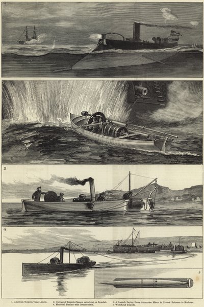 Illustrationen des Torpedokriegs von English School