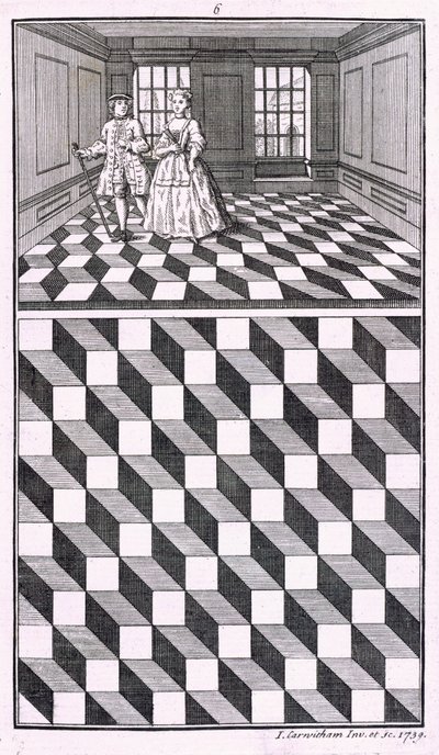 Innenraum, Illustration aus Verschiedene Arten der Bodendekoration, von John Carwitham, 1739 von English School