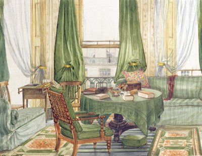 Innenansicht eines Salons in Brighton, ca. 1845 von English School