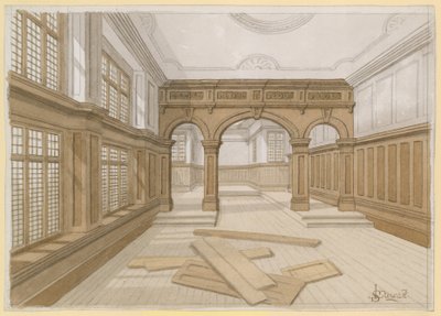 Innenansicht des alten Admiralty Court, Doctor Commons von English School