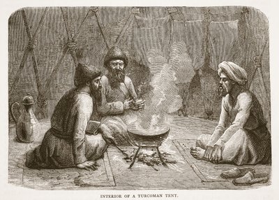Inneres eines Turkmenen-Zeltes, Illustration aus Cassells Illustrierter Geschichte Englands von English School