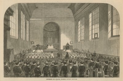 Innenraum der Kapelle während des Gottesdienstes von English School