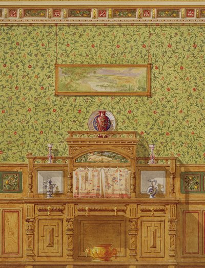 Innenraum mit Anrichte, ca. 1870er von English School