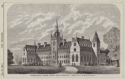 International College, Spring Grove, Middlesex, Messrs Norton und Masey, Architekten (Gravur) von English School