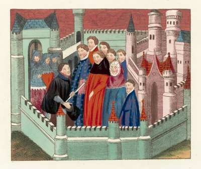 Interview zwischen dem Herzog von Lancaster und König Richard II. von English School
