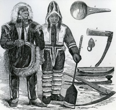 Inuit-Paar (Gravur) von English School