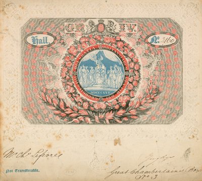 Einladung zur Krönung von Georg IV. im Jahr 1821 von English School