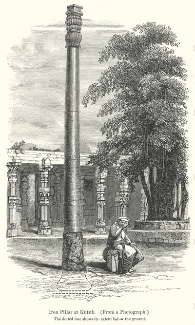 Eiserne Säule bei Kutub (Gravur) von English School