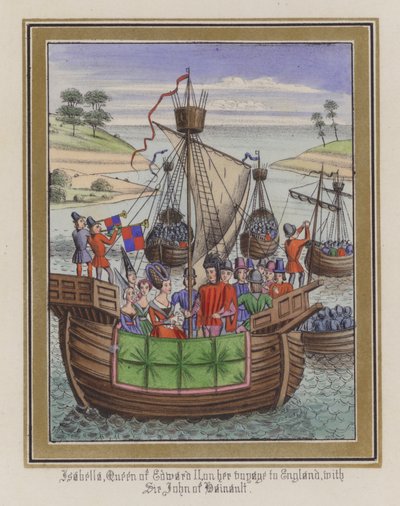 Isabella, Königin von Edward II., auf ihrer Reise nach England, mit Sir John De Hainault von English School