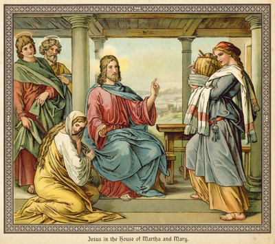Jesus im Haus von Martha und Maria von English School