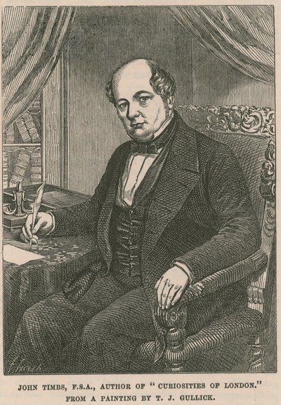 John Timbs, FSA, Autor von Curiosities of London, nach einem Gemälde von T. J. Gullick von English School