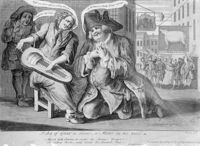 John of Gant in Love, oder Mars auf seinen Knien, 1749 von English School