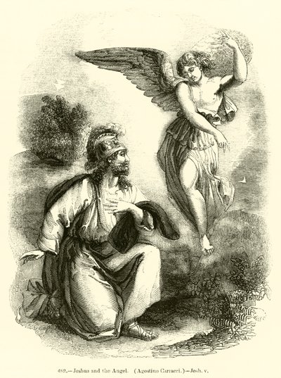 Josua und der Engel, Agostino Carracci, Josua v (Stich) von English School
