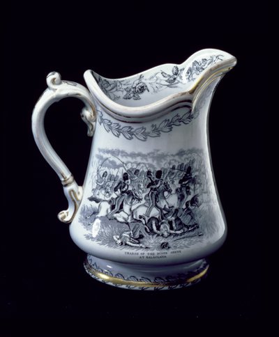 Krug mit Darstellung des Angriffs der Scots Greys bei Balaclava von English School