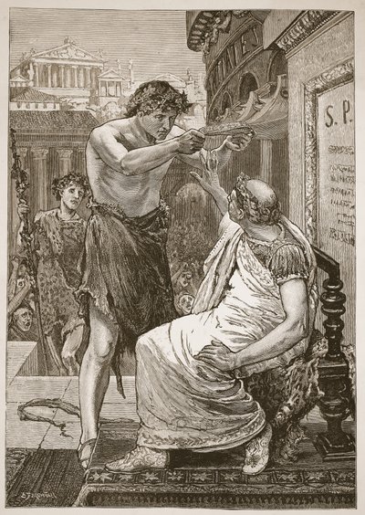 Julius Caesar lehnt die von Antonius angebotene Krone ab von English School